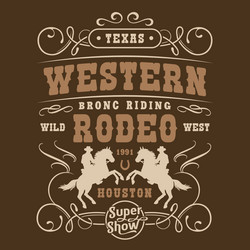 Western Rodeo Sticker - Vintage Style Vector Image
