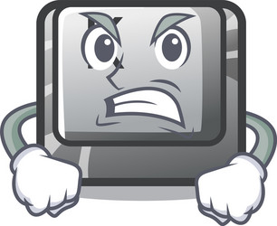 Angry button k on a character computer vector