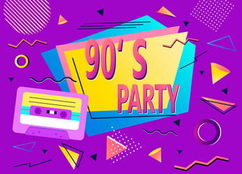 Vintage retro poster from the 90s and 80s tape Vector Image