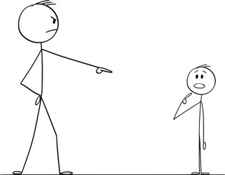 Man Accusing Boy - Blame Scene vector image