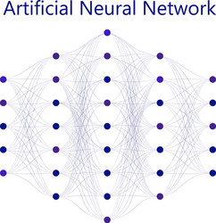 neural network model with thin synapses vector image