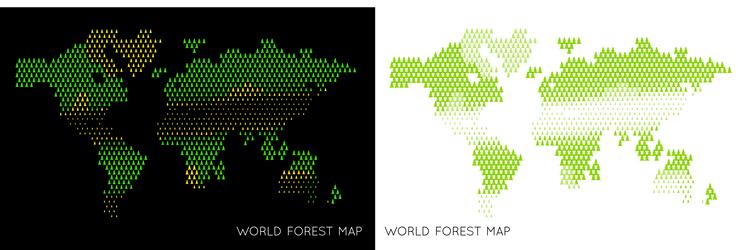 set of flat maps the world infographic map data vector image