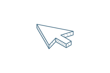 Cursor arrow click isometric icon 3d line art vector