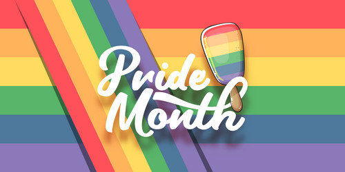 Happy pride month horizontal banner Royalty Free Vector