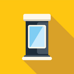 interactive kiosk showing blank screen displaying vector image
