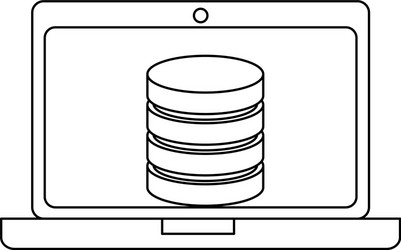 Laptop computer with data disk vector