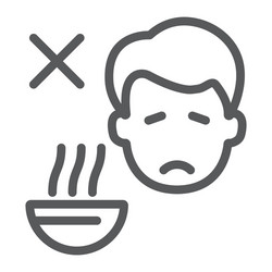 loss appetite line icon diet and covid-19 vector