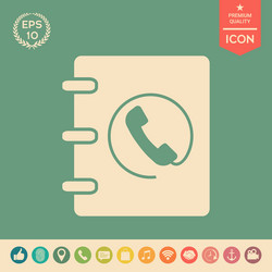 notebook address phone book icon with handset vector image