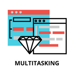 concept computer multitasking icon vector