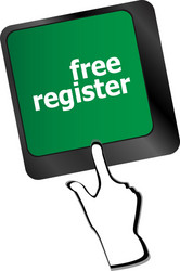 Free register computer key showing internet login vector