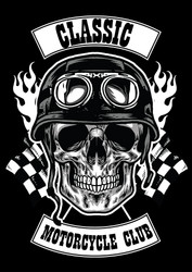 Skull Motorcycle Club Badge Vector Image
