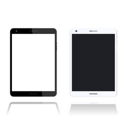 tablet over white screen with thin frame vector