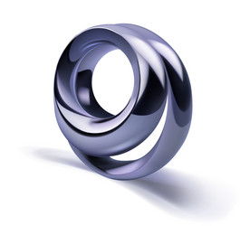 abstract figure of two metal rings vector