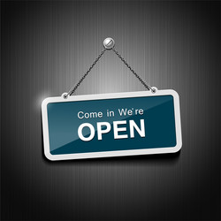 Closed signs hanging with chain Royalty Free Vector Image