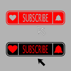 red and black button subscribe arrow cursor vector image