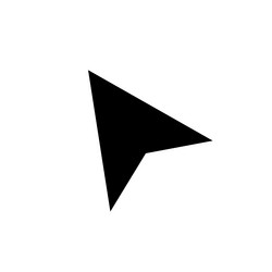 Simple black cursor icon or pointer vector