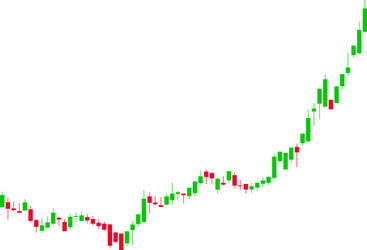 Candlestick chart growth trend stock Royalty Free Vector