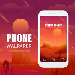 desert concept for phone wallpaper vector