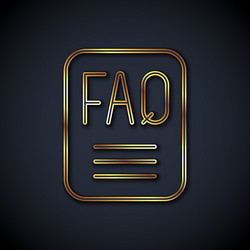 gold line speech bubble with text faq information vector image