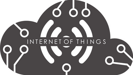 Internet things logo iot concept flat Royalty Free Vector