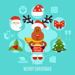 merry xmas round composition vector