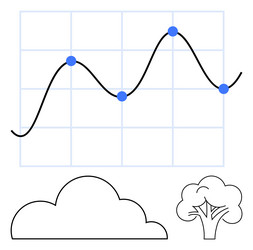 environmental statistics chart with graph line vector image