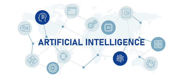 ai artificial intelligence robot software icon set vector image