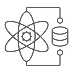 Data science thin line icon and analytics vector