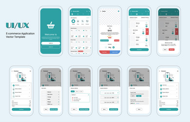 ecommerce ui ux mobile app template vector image