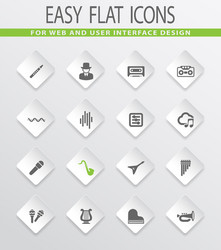 music icons set vector