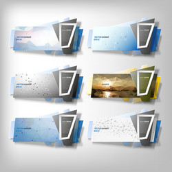 Big infographic banners set origami styled vector