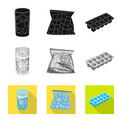 isolated object texture and frozen sign set vector image