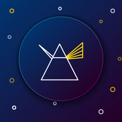 line light rays in prism icon isolated on blue vector