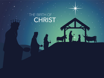 Nativity Scene with Holy Family vector