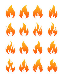 Fire Flames Icon Set Royalty Free Vector Image