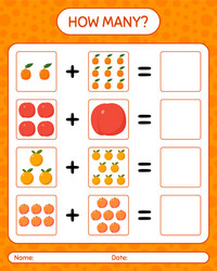 how many counting game with quince imbe peach vector image