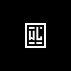 wl initial logo with square rectangular shape vector image