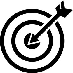 arrow in target icon simple style vector image
