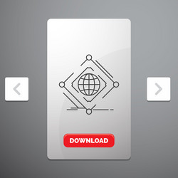 complex global internet net web line icon vector image
