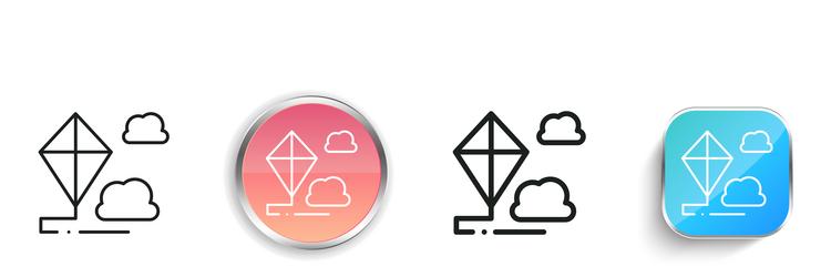 kite icon thin linear regular and button style vector image