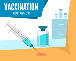 vaccination poster keep your health a syringe Vector Image