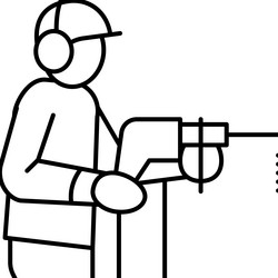 Drilling rig icon line art style design isolated Vector Image