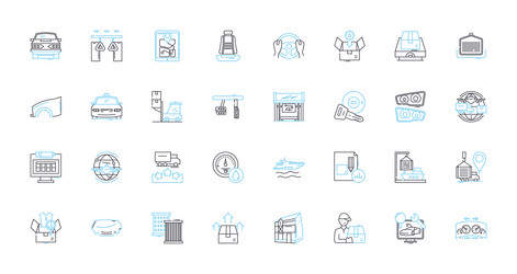 Fast shipping linear icons set express expedited vector