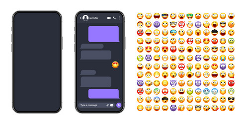 smartphone messaging app user interface vector image