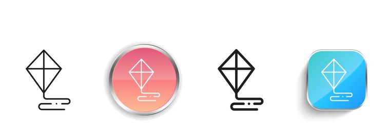 kite icon thin linear regular and button style vector image