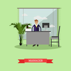 manager or office worker sitting on chair vector