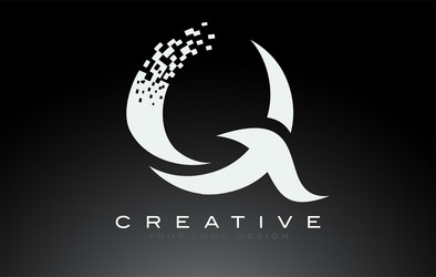 P logo letter with digital pixel tech design Vector Image