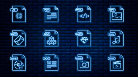 set line mov file document wav html 3ds msg vector image