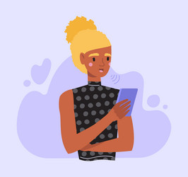 Woman with smartphone vector