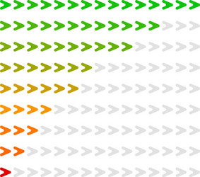 Arrow level indicator with 9 steps from red vector